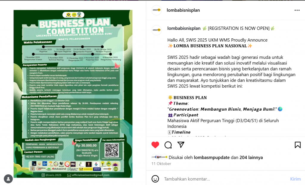 Business Plan Competition Unsri