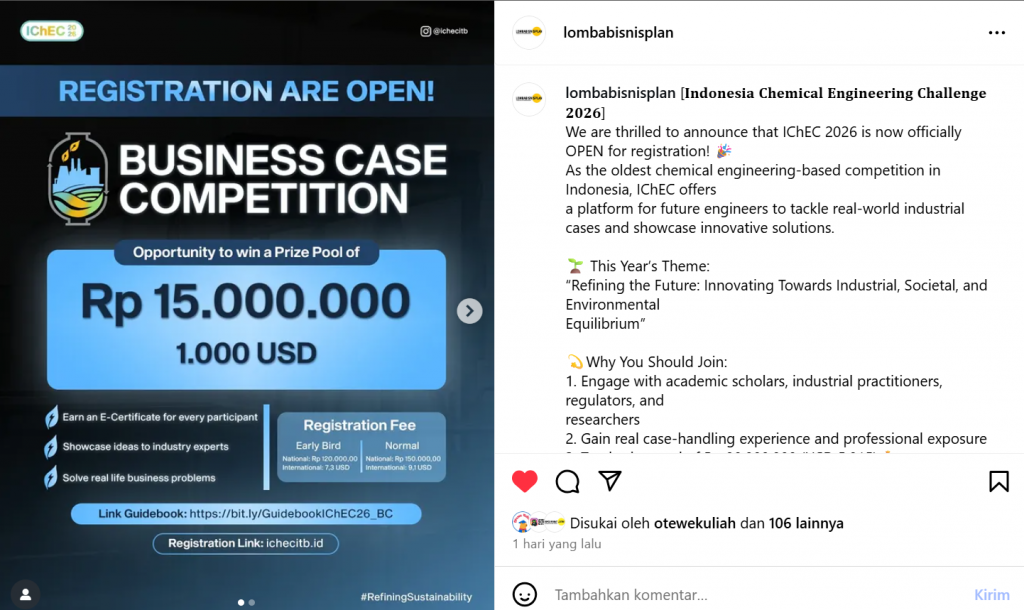 Indonesia Chemical Engineering Challenge IPB 2025